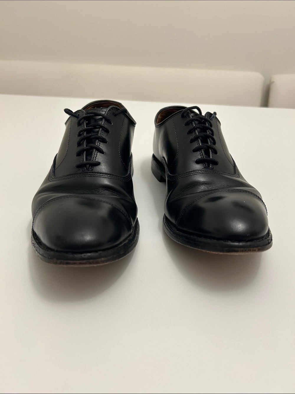 Allen Edmonds Park Avenue Black leather Cap-Toe Oxfords